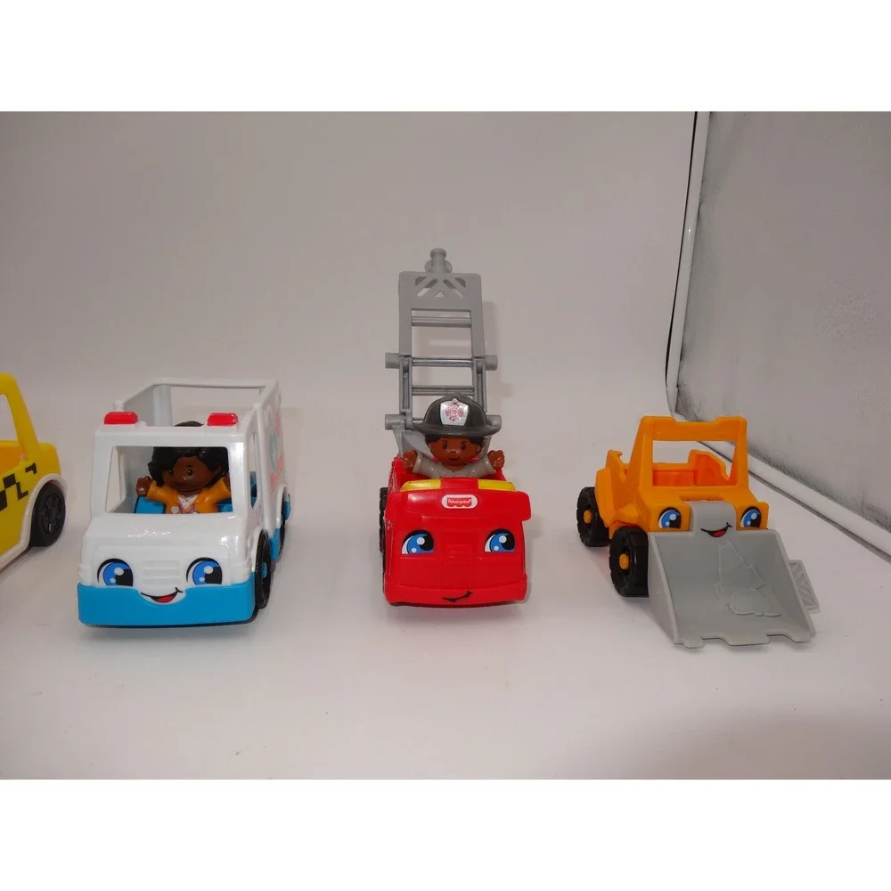Fisher Price Little People Vehicle Lot of 5 Cars and 3 Figures Multi